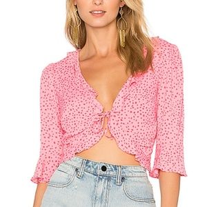 NWOT For Love & Lemons Aurora Tie Top